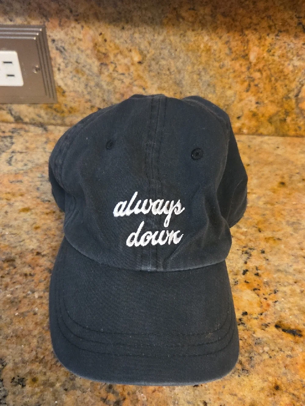 Victoria's Secret Black Baseball Cap with White Embroidered 